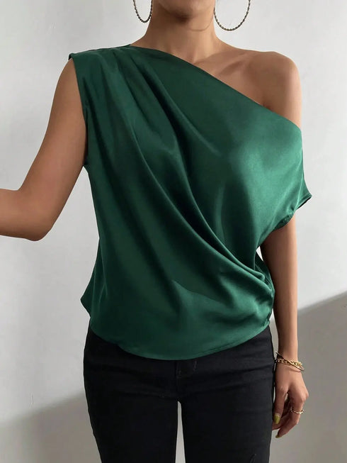 'Ceridwen' Rushed Off Shoulder Blouse - Celes Fashion
